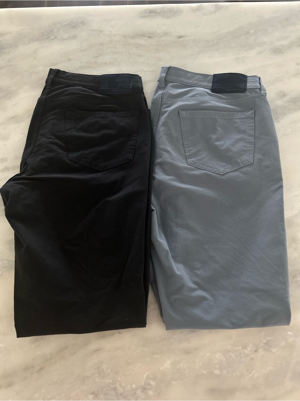 Vineyard Vines Men's Straight Fit 5-Pocket Pants - Black and Light Blue